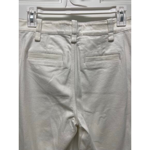 Derek Lam 10 Crosby Wide leg button pants high rise flare white size 27 - Picture 6 of 7